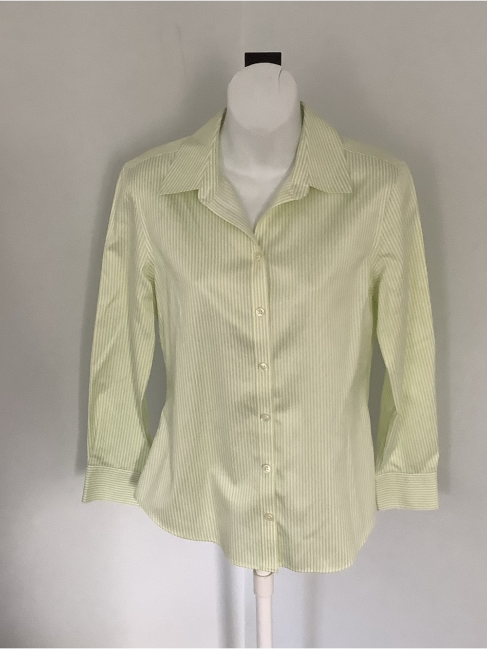 Banana Republic Lime Green Fitted Pinstripe Button-Down Shirt Sz. S